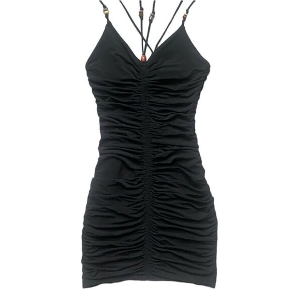 A.L.C NWT Anya Embellished Ruched Stretch-jersey
Mini Dress Black Size Small - Picture 8 of 12